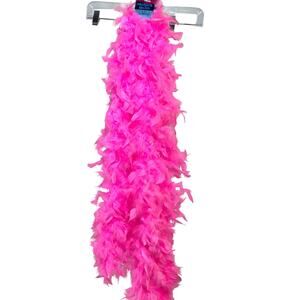 Chandelle Feather Boas Bright Pink Lot of 2 5.5 Ft/66 In. Ea. New 37 Gram Darice
